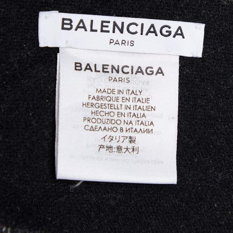 Pre Owned Balenciaga Bicolor Jacquard Logo Cashmere Scarf
