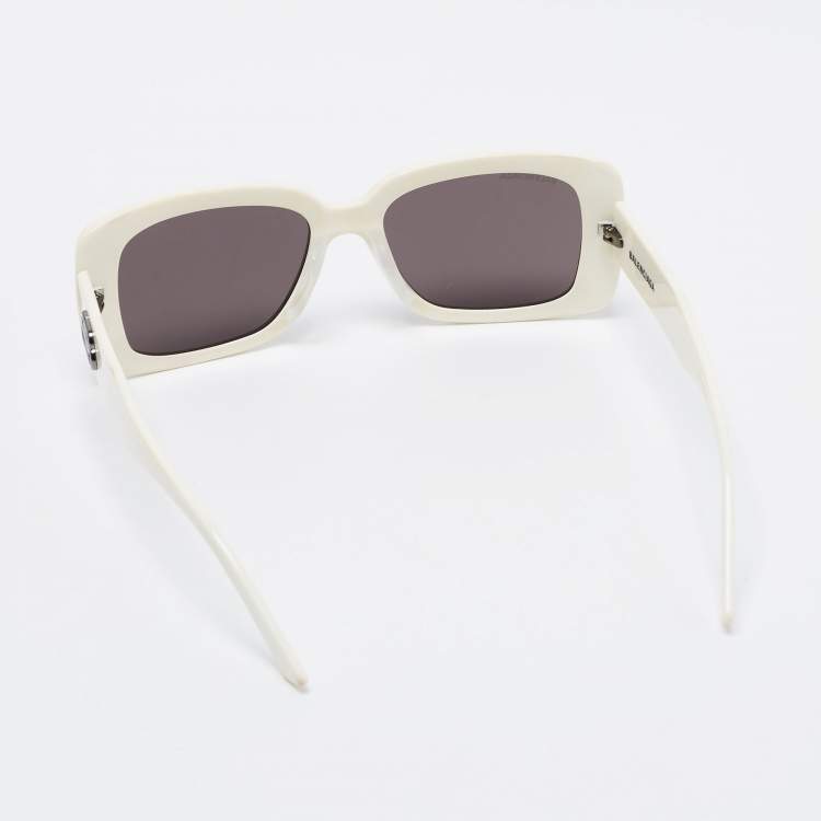 Pre Owned Balenciaga White Gradient BB0048S Rectangular Sunglasses