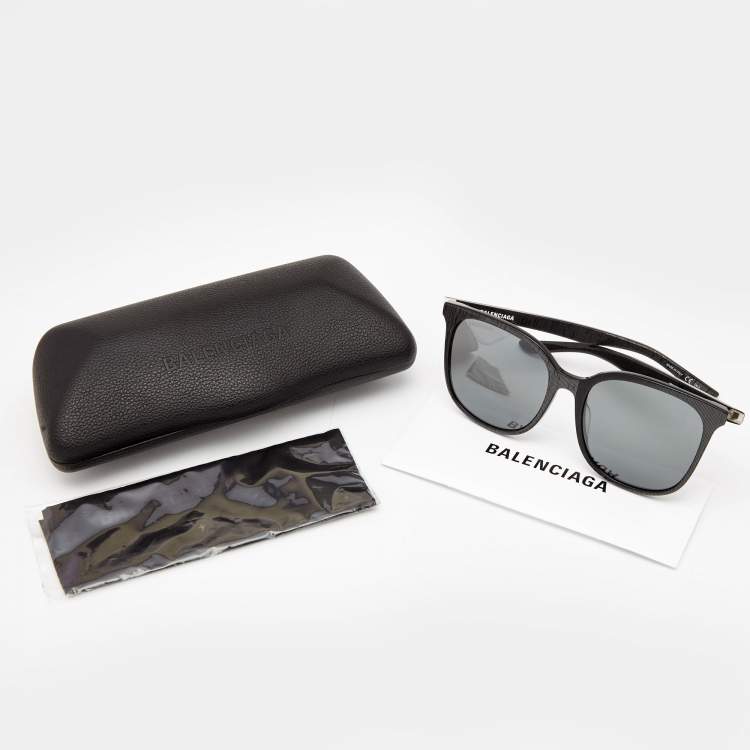 Pre Owned Balenciaga Black BB0018SK Square Sunglasses