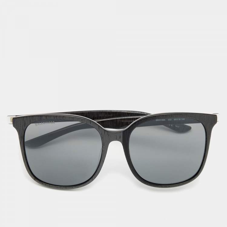 Pre Owned Balenciaga Black BB0018SK Square Sunglasses