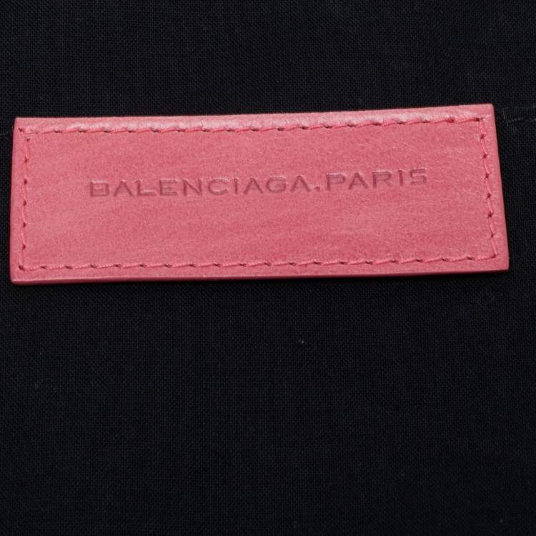 Pre Owned Balenciaga Pink Leather Arena Hardware Laptop Case