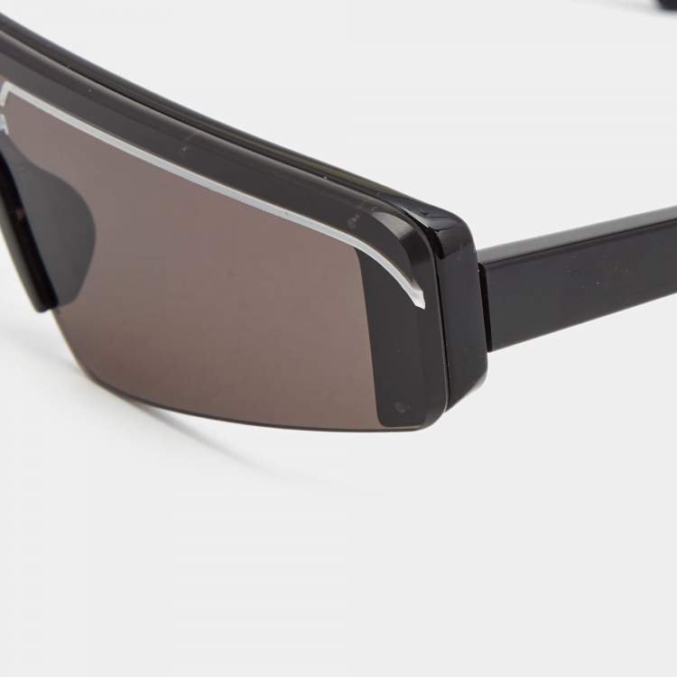 Pre Owned Balenciaga Black BB0003S Shield Sunglasses