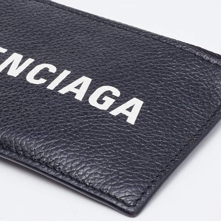 Pre Owned Balenciaga Black Leather Card Holder Lanyard