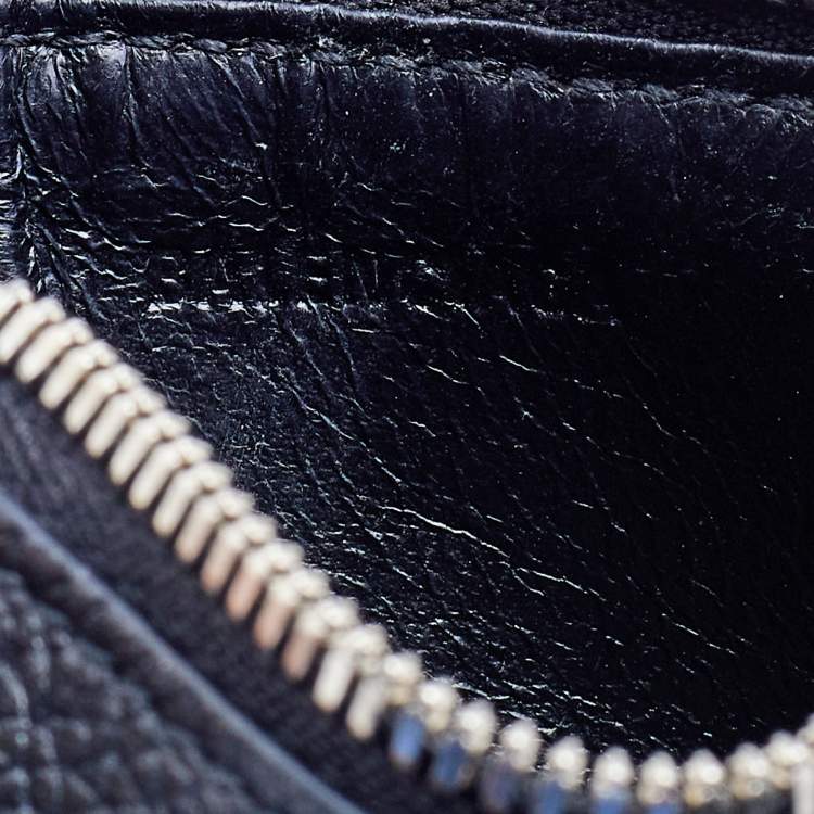 Pre Owned Balenciaga Black Leather Card Holder Lanyard