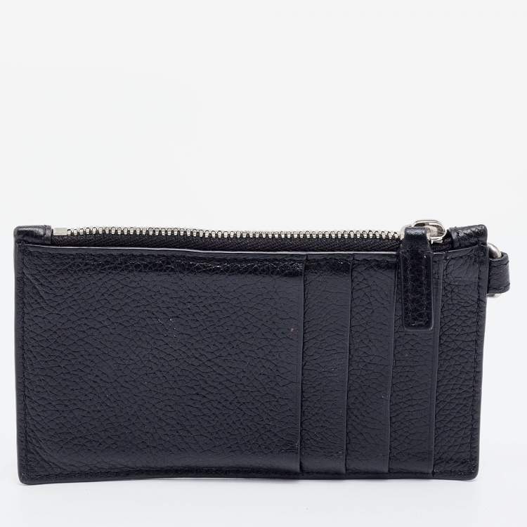 Pre Owned Balenciaga Black Leather Card Holder Lanyard