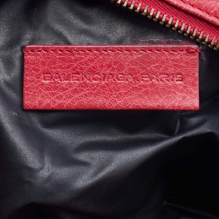 Pre Owned Balenciaga Pink Leather Cosmetic Pouch