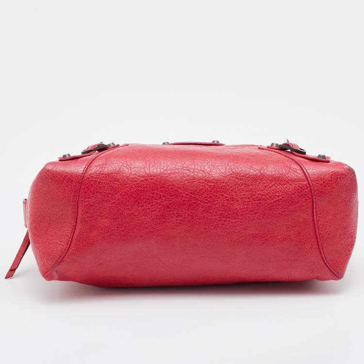 Pre Owned Balenciaga Pink Leather Cosmetic Pouch