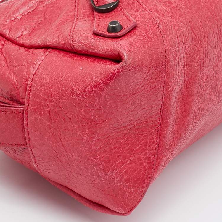 Pre Owned Balenciaga Pink Leather Cosmetic Pouch