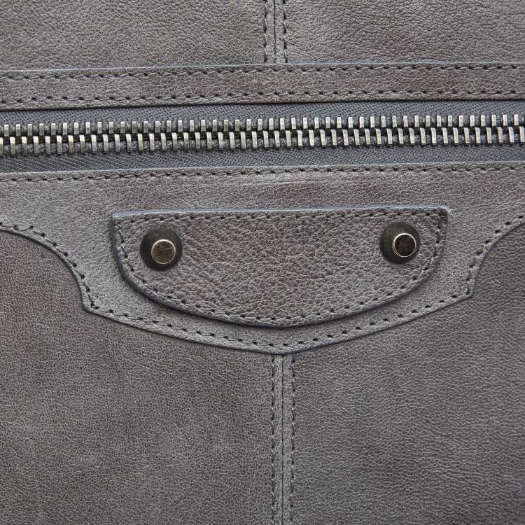 Pre Owned Balenciaga Ardoise Leather Arena Hardware Laptop Case