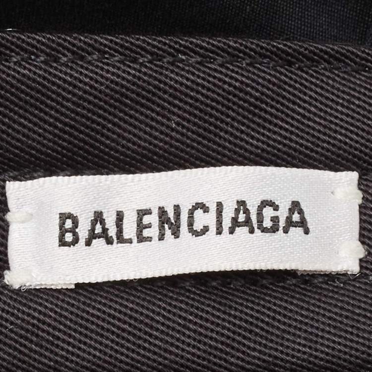 Pre Owned Balenciaga Grey Embroidered Logo Cotton Classic Baseball Cap 