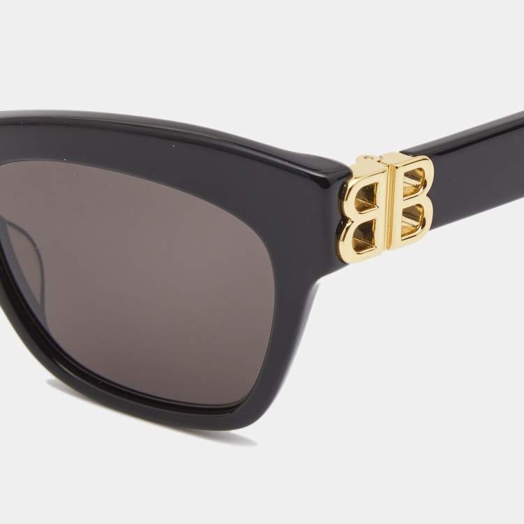 Pre Owned Balenciaga Black BB Logo Cat Eye Sunglasses