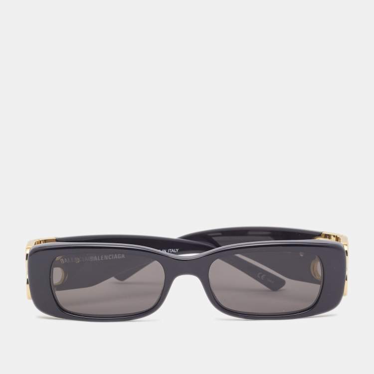 Balenciaga Black/Black BB0096S Rectangle Sunglasses Balenciaga | The ...