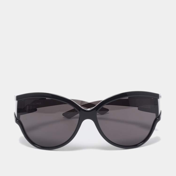 Pre Owned Balenciaga Black BB0038S Cat Eye Sunglasses