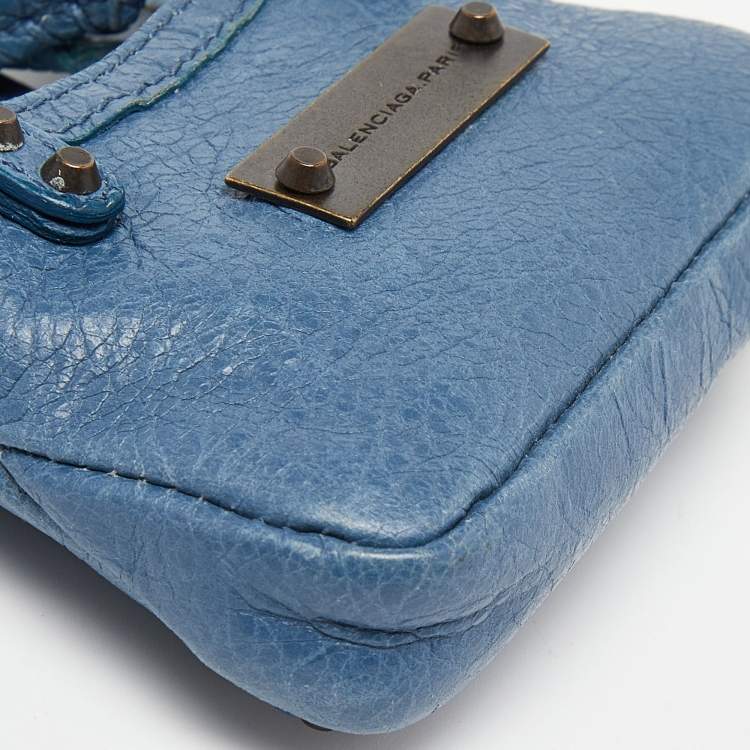 Pre Owned Balenciaga Blue Leather City Bag Charm