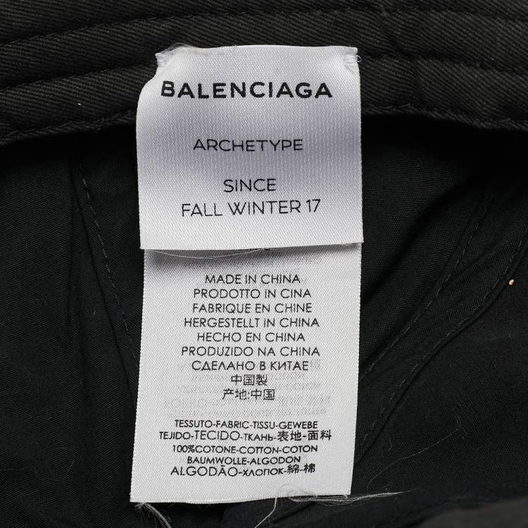 Pre Owned Balenciaga Black Logo Embroidered Cotton Baseball Cap L