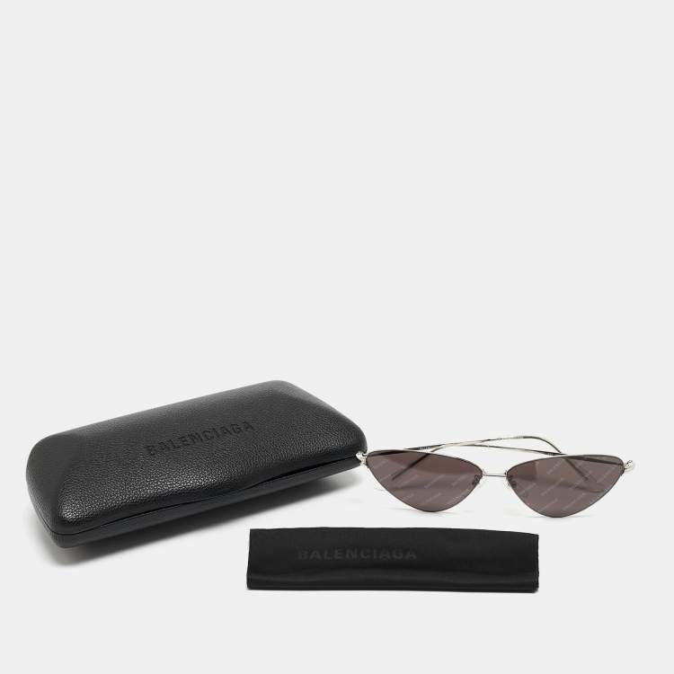 Pre Owned Balenciaga Silver BB0015s Cat Eye Sunglasses