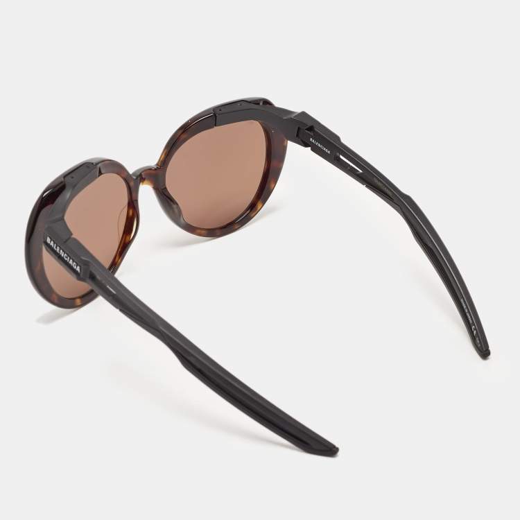 Pre Owned Balenciaga Black/Brown BB0024S Oversized Sunglasses