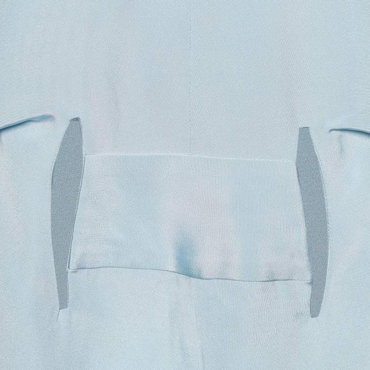 Pre Owned Balenciaga Light Blue Silk Cut-Out Sleeveless Top M