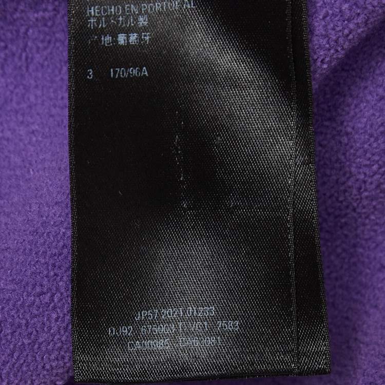 Pre Owned Balenciaga Purple Logo Embroidered Cotton Hoodie L
