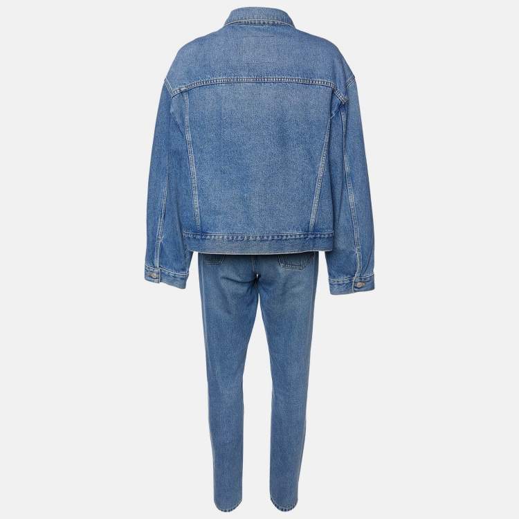 Pre Owned Balenciaga Blue Denim Jacket & Jeans Set M