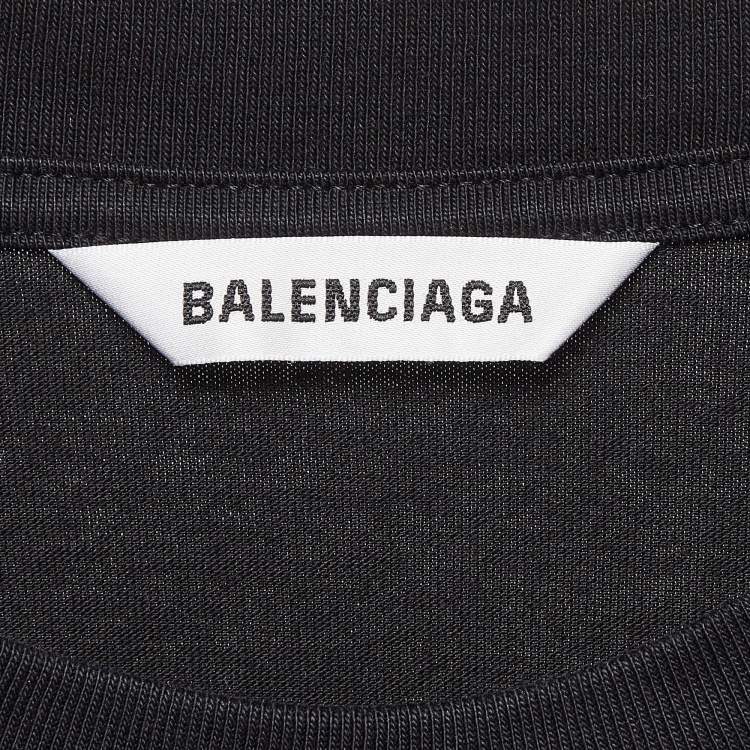 Pre Owned Balenciaga Black Cotton Jersey Oversized T-Shirt L