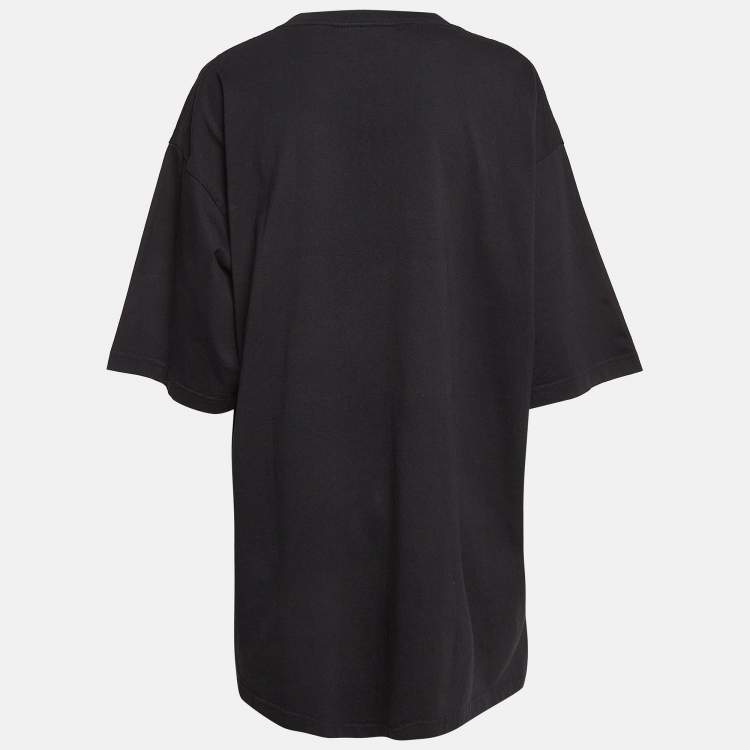Pre Owned Balenciaga Black Cotton Jersey Oversized T-Shirt L