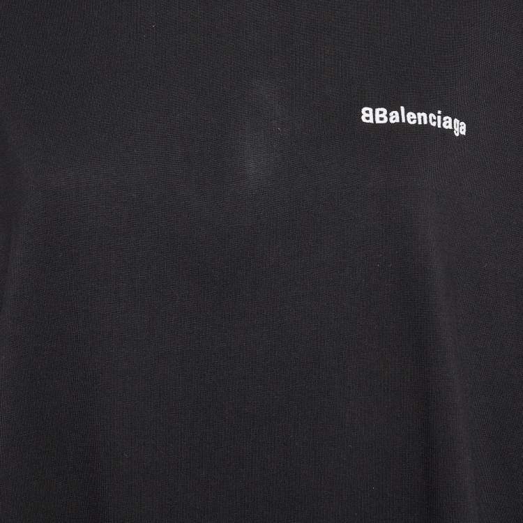 Pre Owned Balenciaga Black Cotton Jersey Oversized T-Shirt L