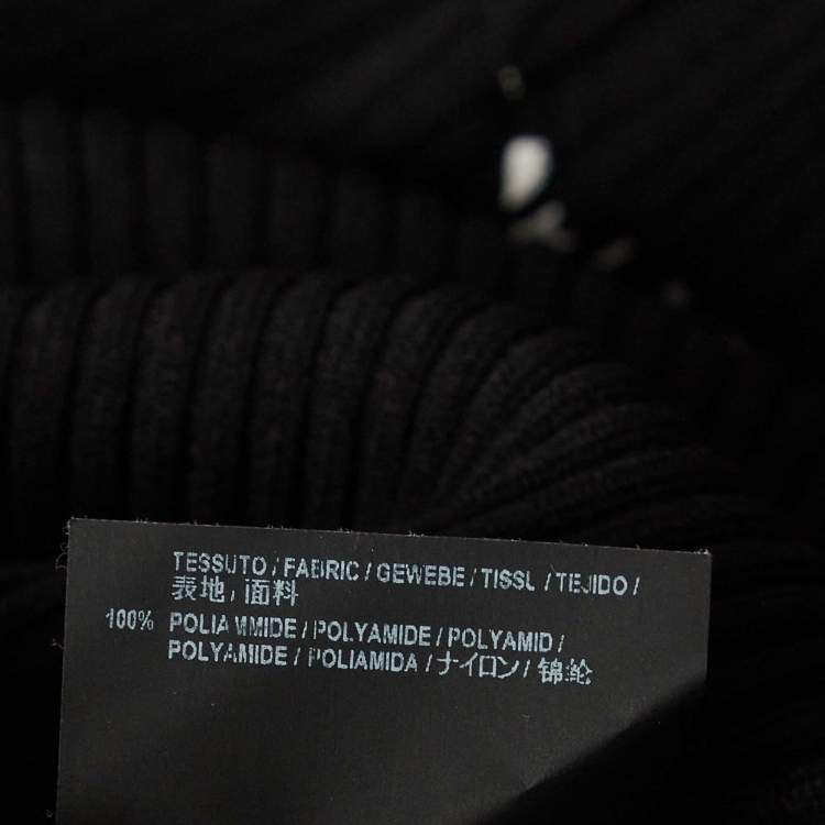 Pre Owned Balenciaga Black Logo Print Rib Knit Turtleneck Sweater M
