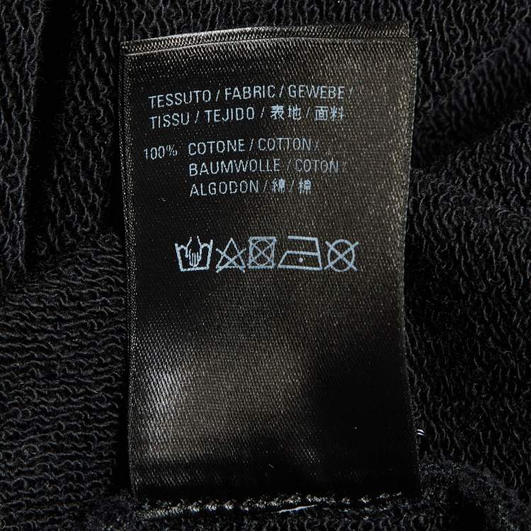 Pre Owned Balenciaga Black Logo Print Cotton Knit Hoodie XS