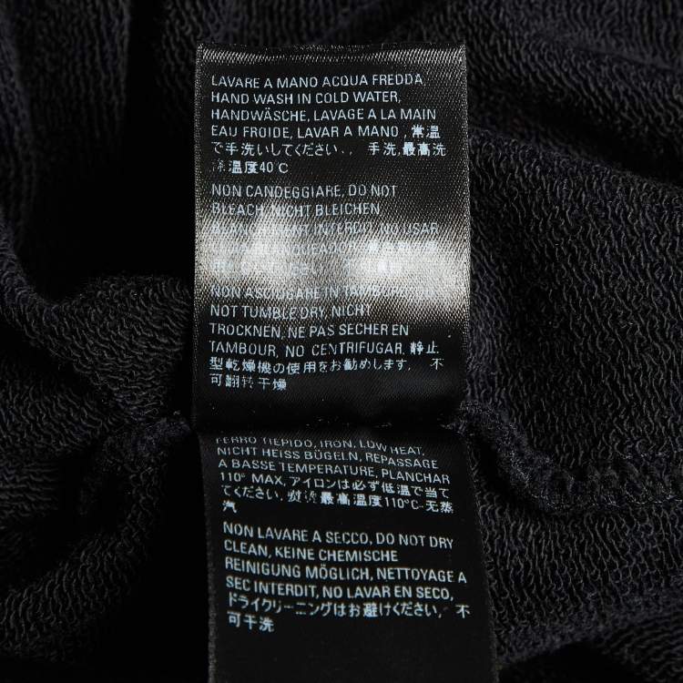 Pre Owned Balenciaga Black Logo Print Cotton Knit Hoodie XS