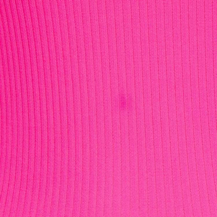 Pre Owned Balenciaga Neon Pink Rib Knit Turtleneck Sweater M