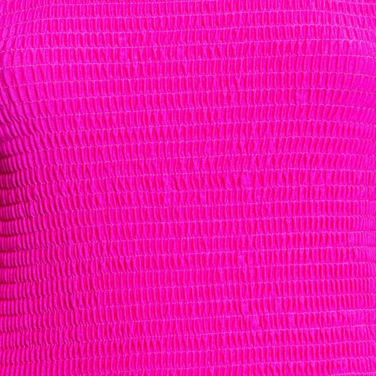 مملوكة مسبقًا Balenciaga Pink Smocked Jersey Off-Shoulder Bodycon Dress M