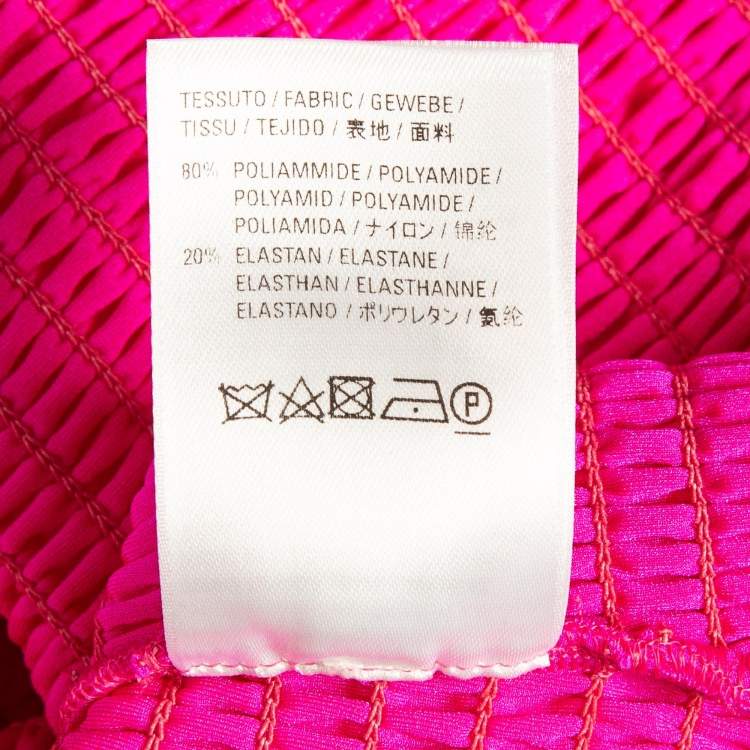 مملوكة مسبقًا Balenciaga Pink Smocked Jersey Off-Shoulder Bodycon Dress M