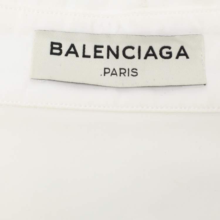 Pre Owned Balenciaga White Jersey Sleeveless Cropped Shirt M