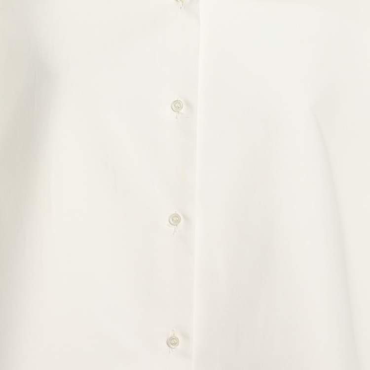 Pre Owned Balenciaga White Jersey Sleeveless Cropped Shirt M