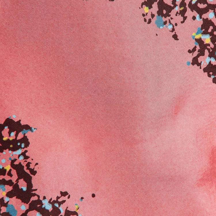 Pre Owned Balenciaga Paris Pink Printed Silk Sleeveless Mini Dress S