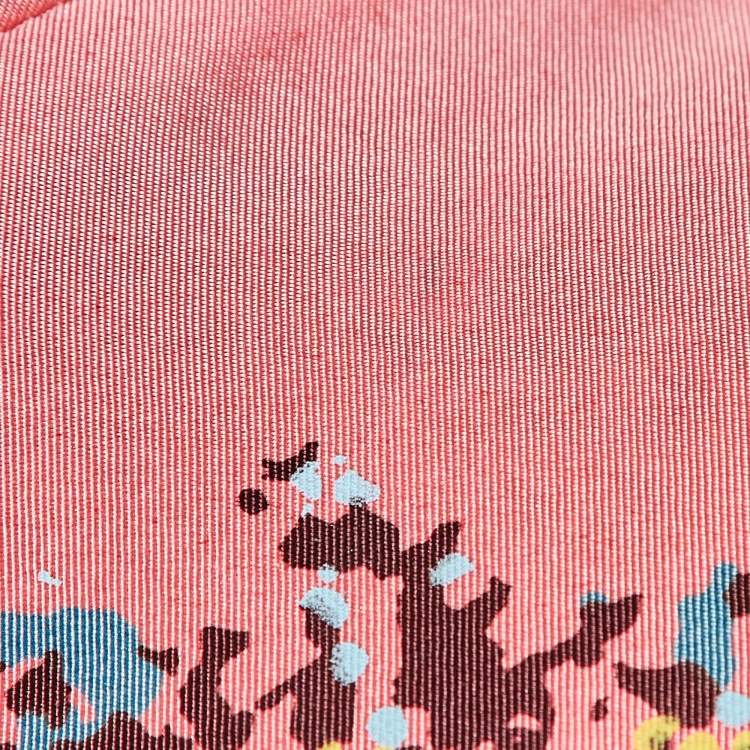 Pre Owned Balenciaga Paris Pink Printed Silk Sleeveless Mini Dress S
