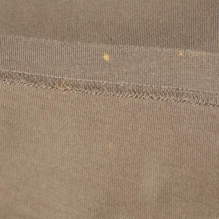 Pre Owned Balenciaga Dark Beige Cotton Knit T-Shirt L