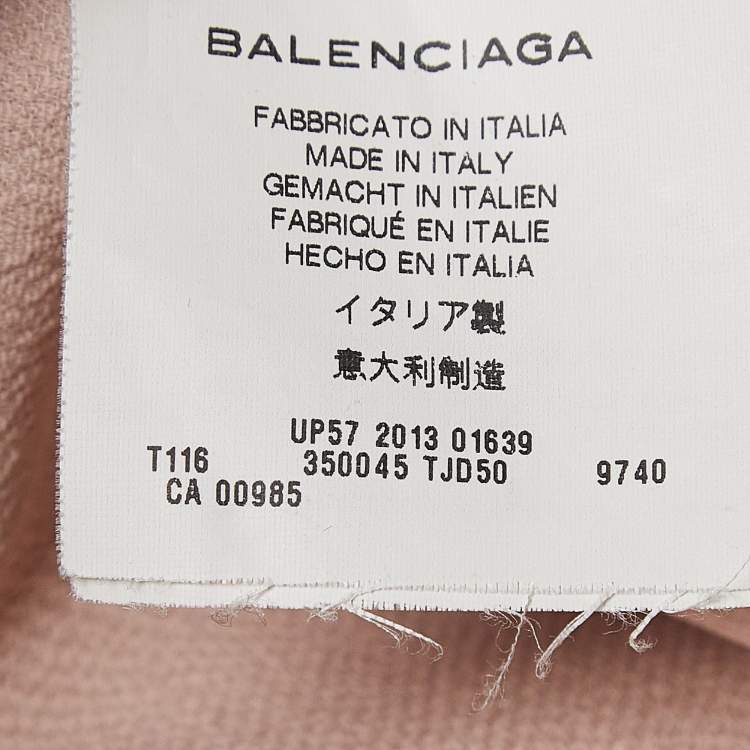 Pre Owned Balenciaga Blush Pink Crepe Ruched Neck Top S