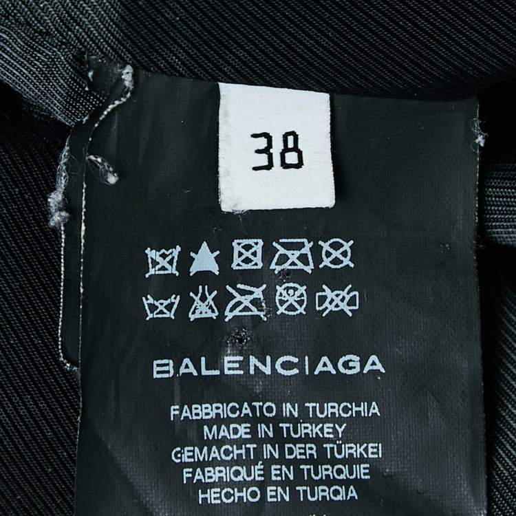 Pre Owned Balenciaga Green Leather Biker Jacket M