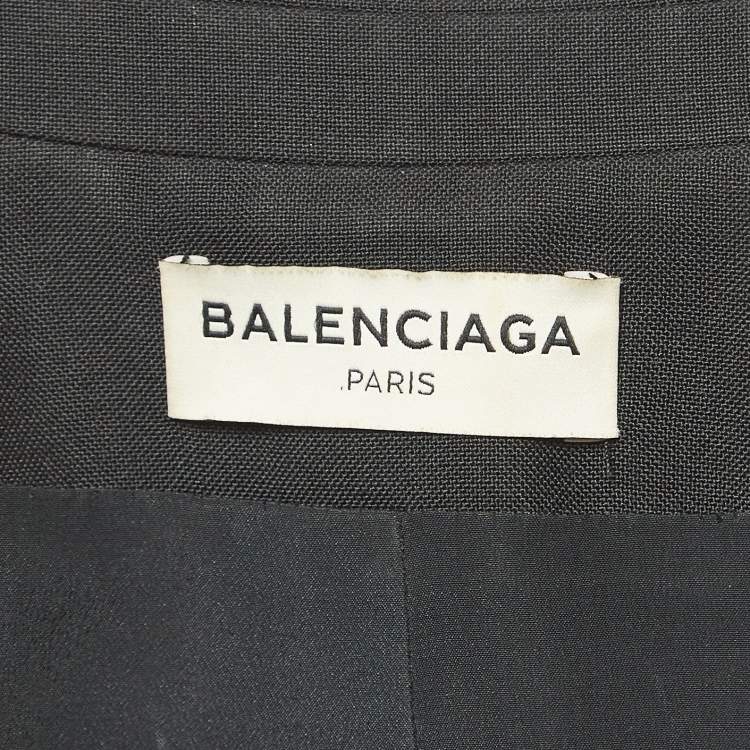 Pre Owned Balenciaga Black Wool Blend Single Breasted Blazer M
