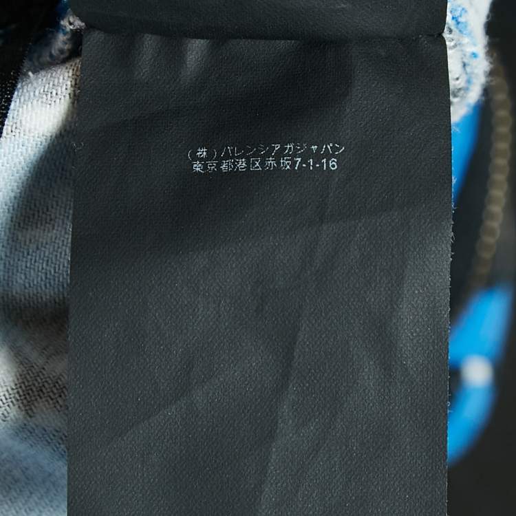 Pre Owned Balenciaga Blue Printed Denim Skinny Jeans S Waist 30"