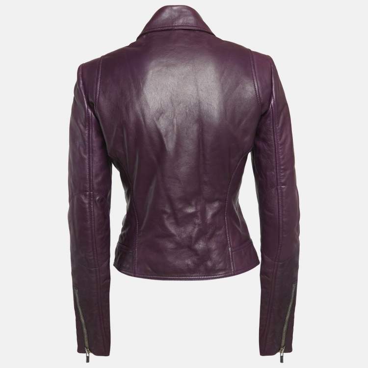 Balenciaga Purple Leather Biker Jacket M Balenciaga TLC