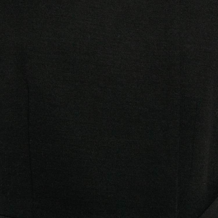 Pre Owned Balenciaga Black Wool Wrap Detail Asymmetric Hem Mini Dress M