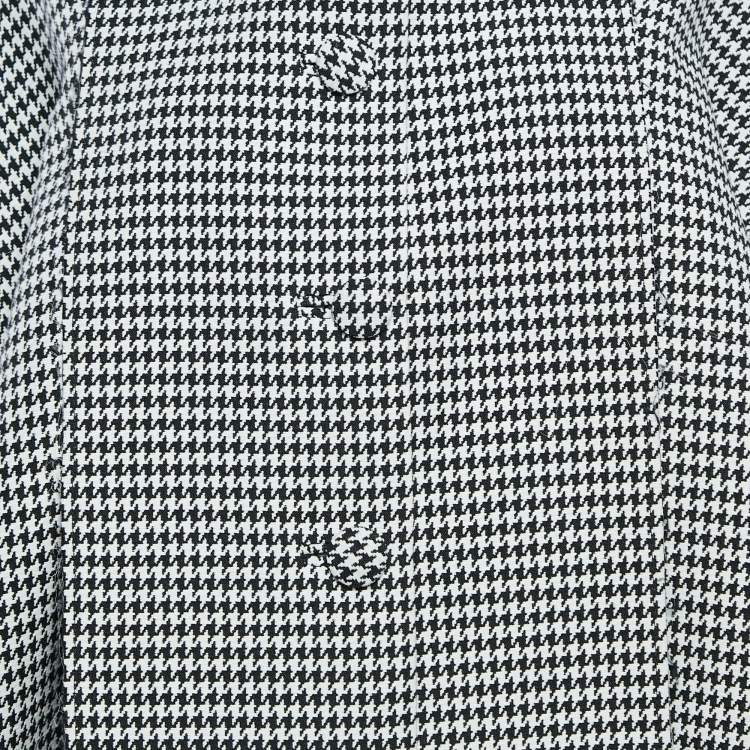 Pre Owned Balenciaga Black/White Houndstooth Wool Oversize Coat S