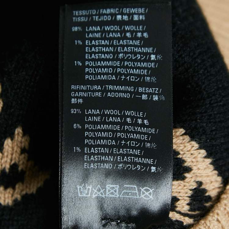 Pre Owned Balenciaga Caramel Brown Allover Logo Wool Oversized Sweater M