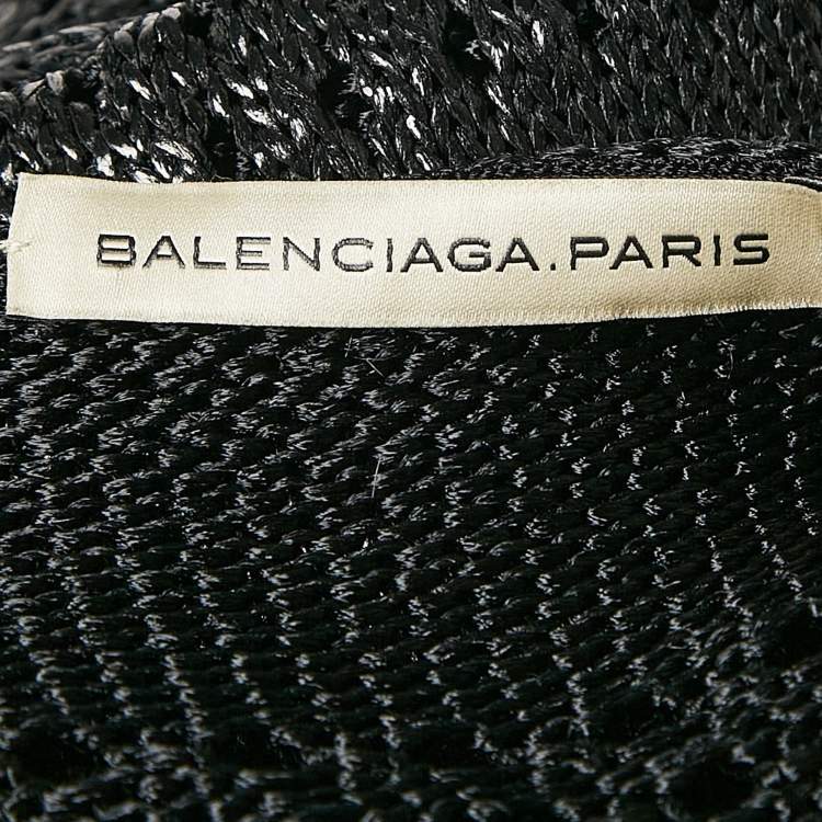Pre Owned Balenciaga Black Glossy Knit Sleeveless Mini Dress M