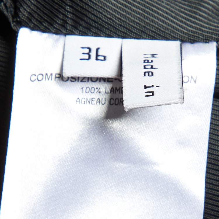 Pre Owned Balenciaga Black Leather Zip-Up Biker Jacket S