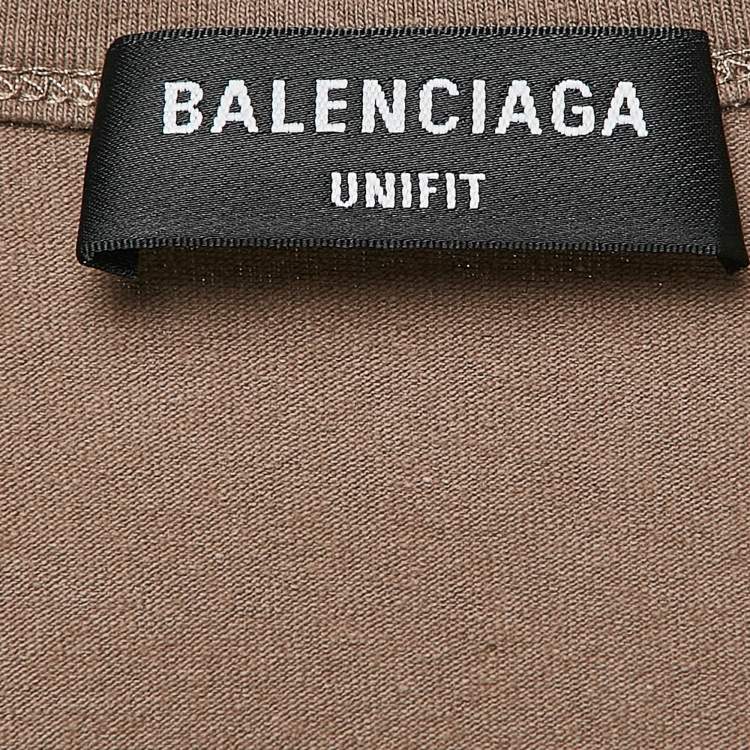 Pre Owned Balenciaga Brown Logo Embroidered Jersey Sleeveless T-Shirt XXS