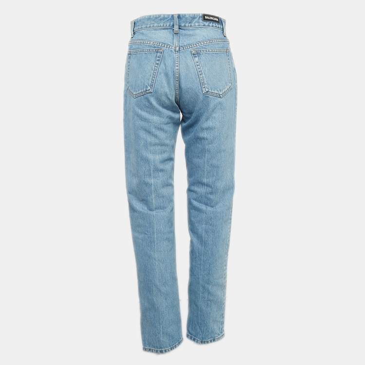 Pre Owned Balenciaga Blue Washed Denim Jeans M
